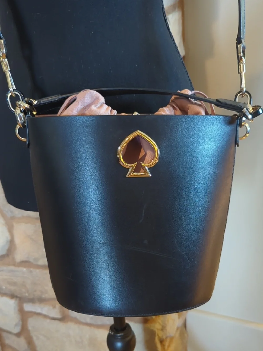 kate spade Black and Pink Trim Bucket Shoulder Bag - Picture 16 of 17